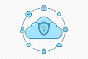 Cybersecurity in Cloud Computing, a Technology Illustration by Partikusi Design (Thumbnail 2 of 3)