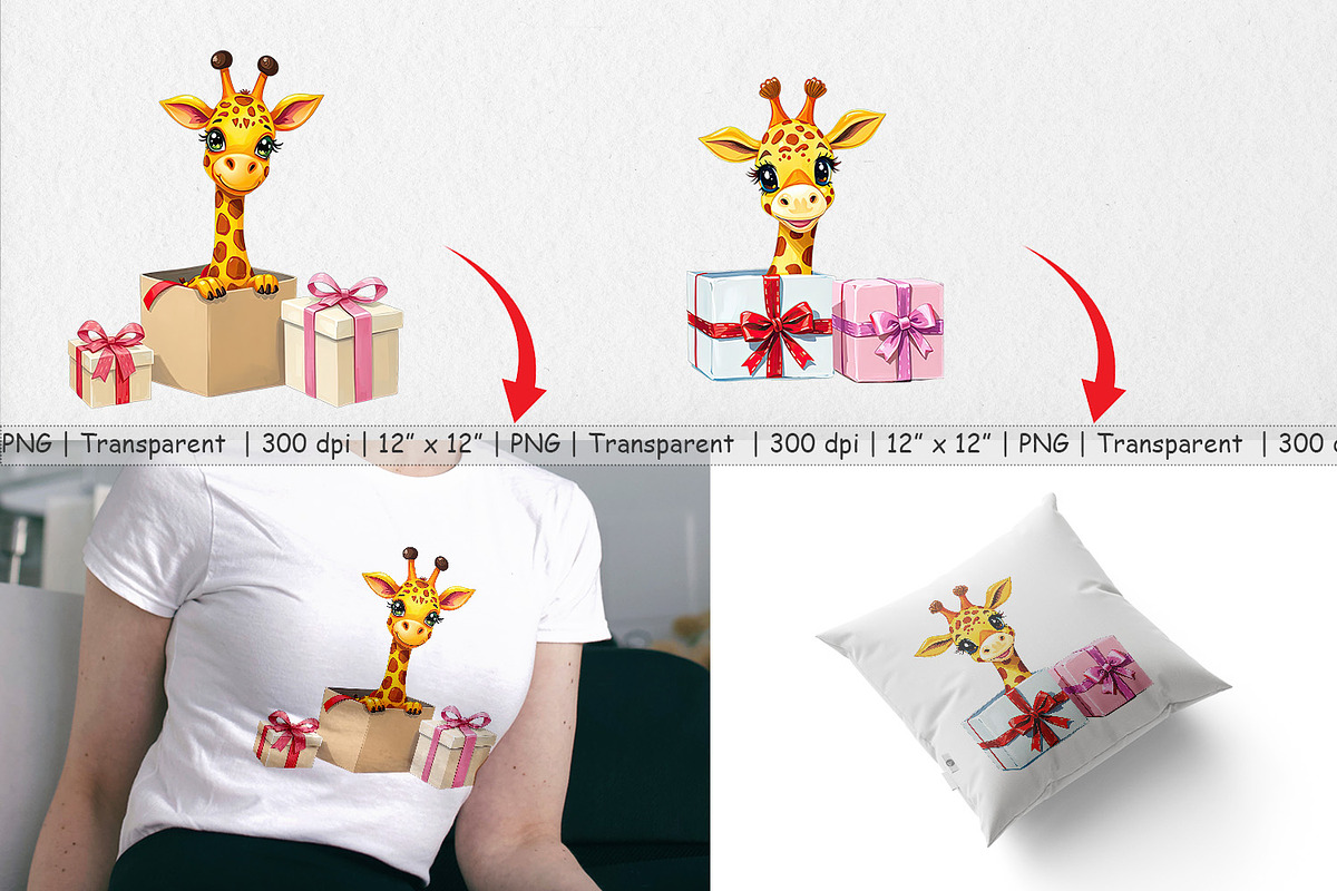 Giraffe Clipart Gift, a Graphic by Artnoy (Photo 3 of 5)