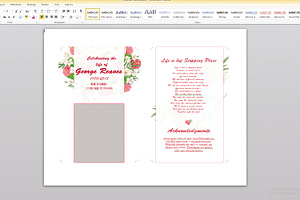 Funeral Prayer Card Template - V03