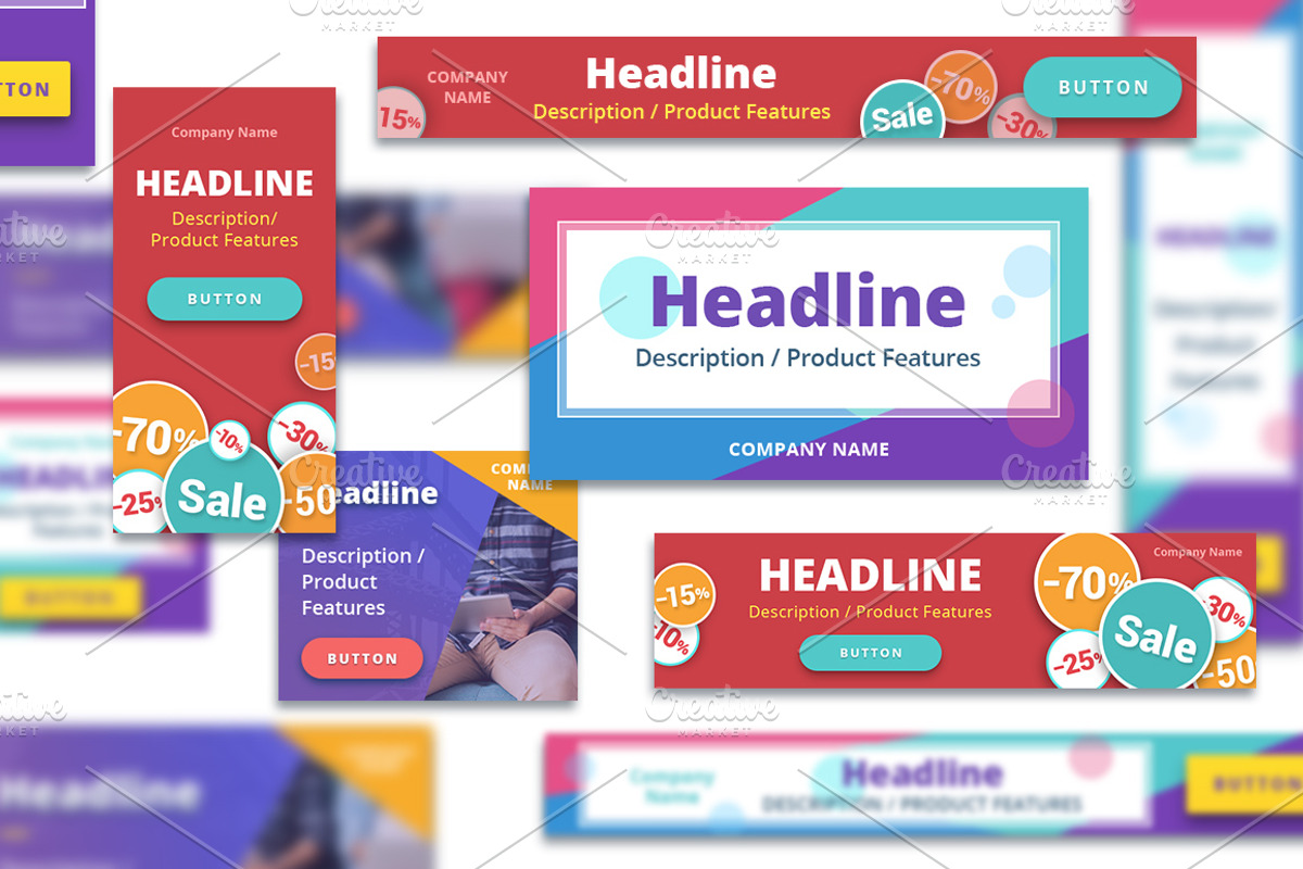40 PSD Web Banners Bundle (AdWords), a Templates & Theme by MotoCMS