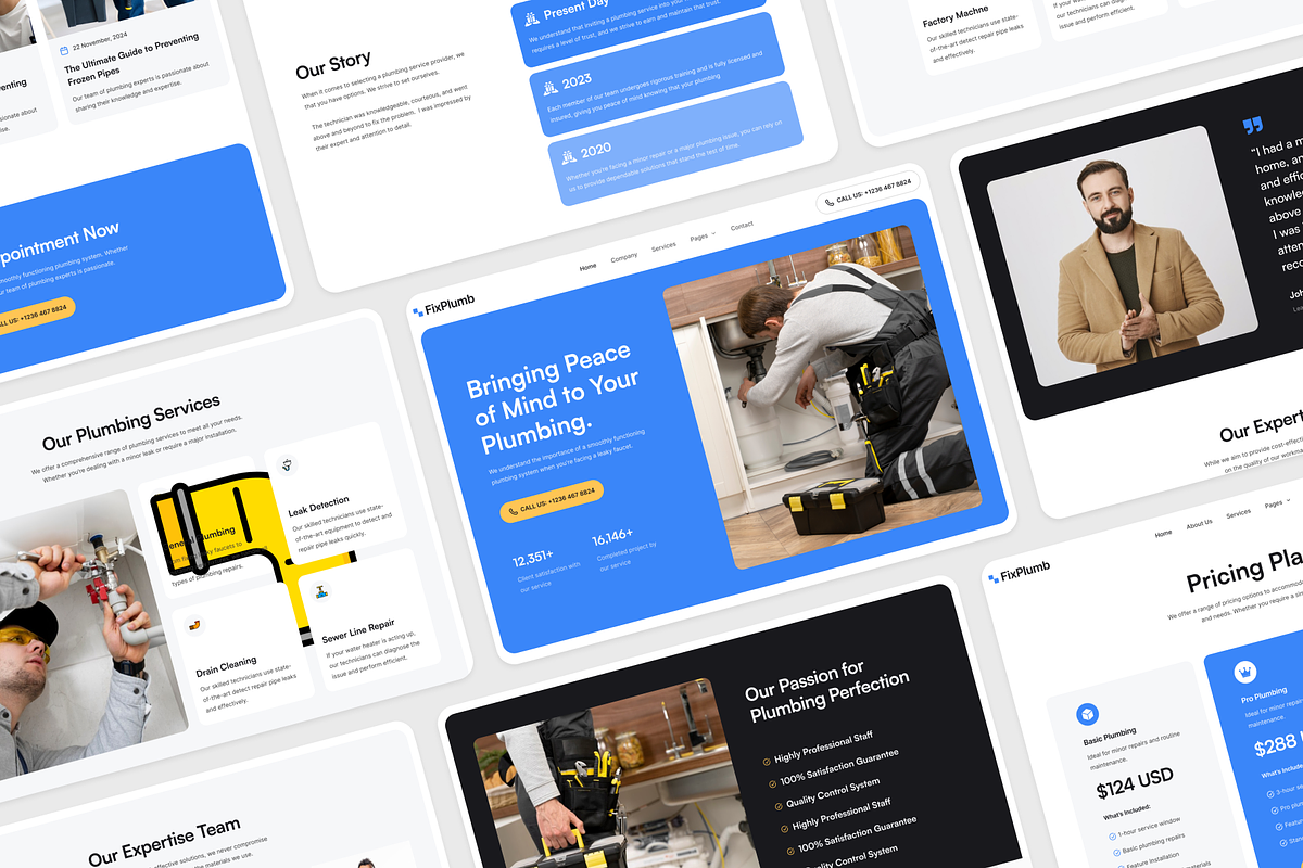 FixPlumb - Plumbing & Business Figma, an UI Kit Template by FinestDevs (Photo 6 of 7)