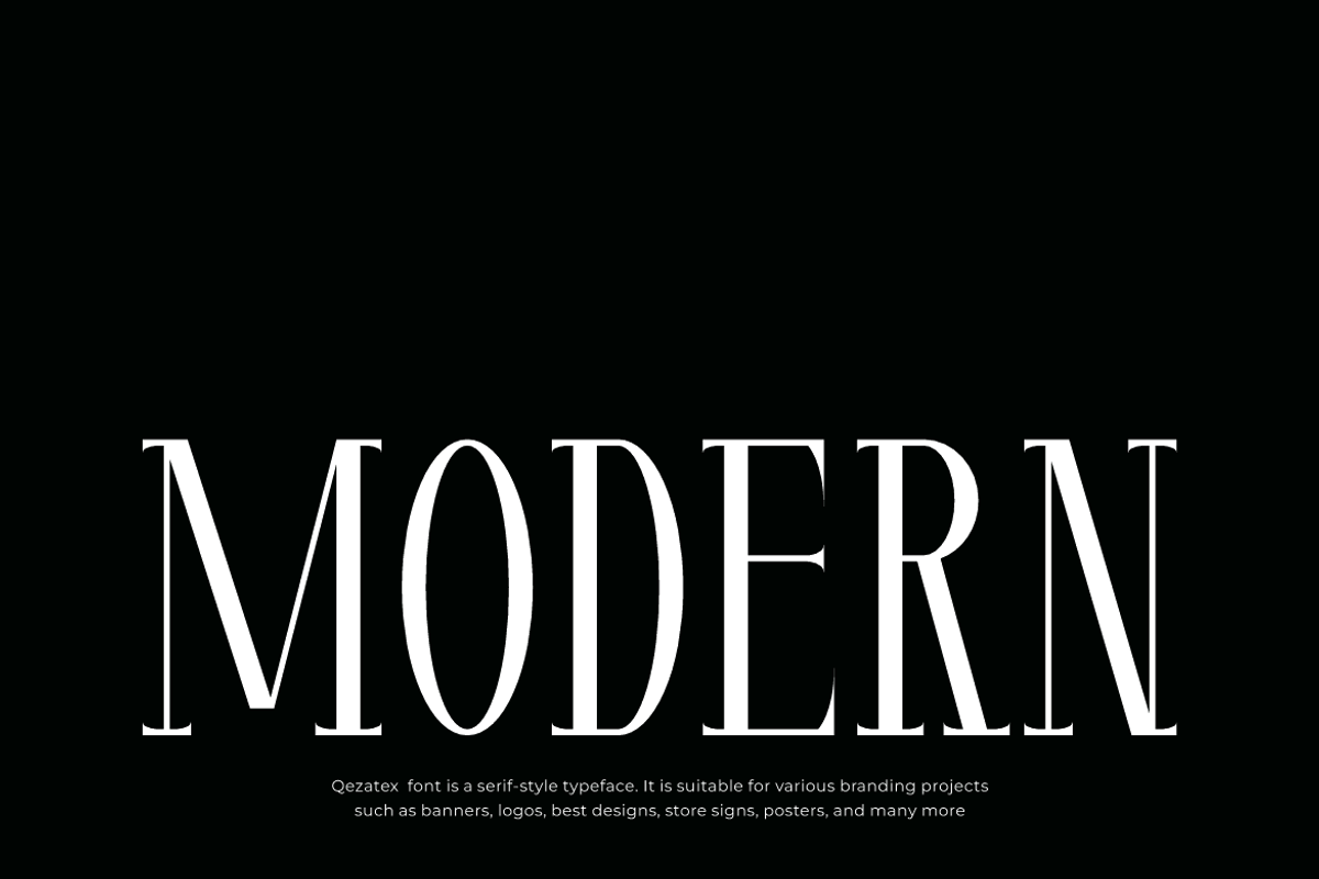 Qezatex - Modern Serif Font, a Serif Font by QR Design Studio (Photo 2 of 7)