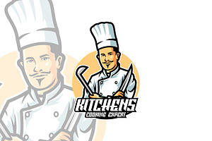 Kitchen Chef Mascot Logo Design., a Branding & Logo Template by VectorCraft