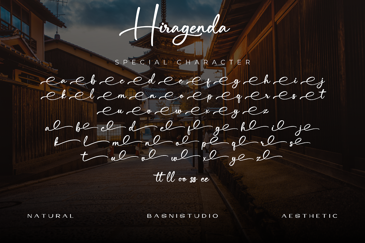 Hiragenda – Signature font, a Script Font by Basnistudio (Photo 14 of 15)