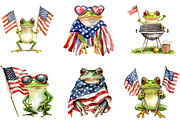 Cute Frog with Flag American Sublima, an Illustration by DreamArtGraphic (Thumbnail 3 of 4)