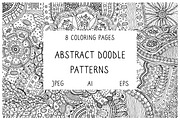 Abstract Doodles - 8 coloring pages, an Illustration by DoodleArtDesigns (Thumbnail 1 of 4)