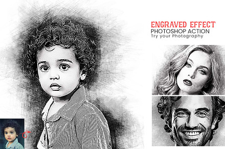Engraved Effect Photoshop Action, an Action Add-On by MRI STUDIO