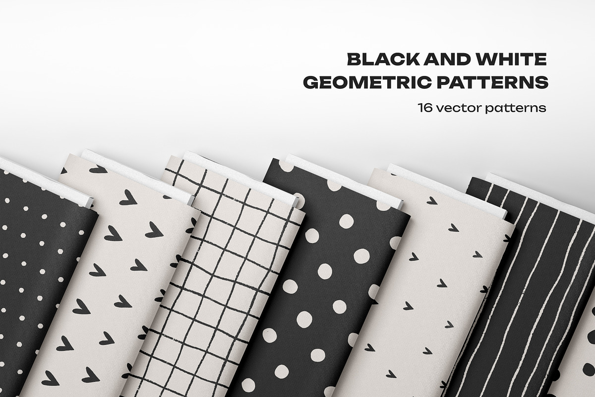 Black & white seamless patterns set, a Pattern Graphic by Good Studio (Photo 1 of 32)