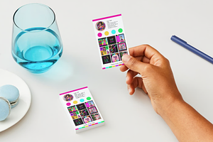 Neon QR Business Card Template