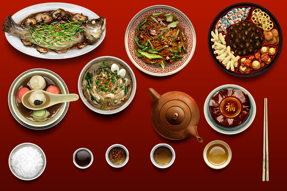 Chinese New Year Dishes Hand drawn, a Food Illustration by DickyJiang Illustrations (Photo 5 of 5)
