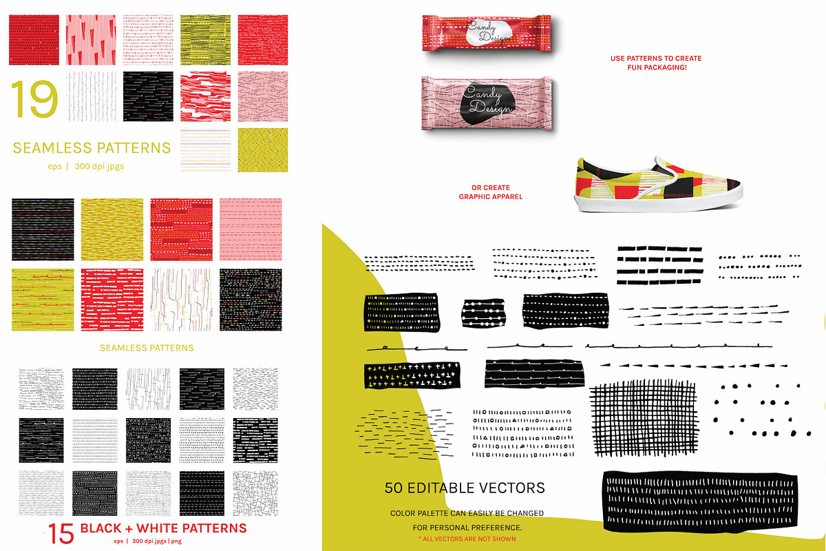 65% OFF-Large Pattern + Font Bundle, a Pattern Graphic by The Collective Studio (Photo 7 of 21)