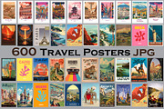 Travel Prints Bundle 600+ Vintage, a Wallpaper Photo by Chipshpow Graphics (Thumbnail 1 of 13)