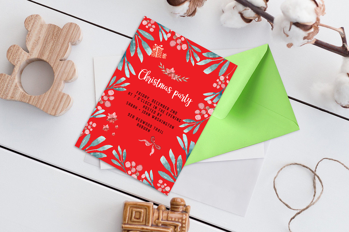 10 Christmas invitation templates, an Invitation Template by Andit themes (Photo 4 of 13)