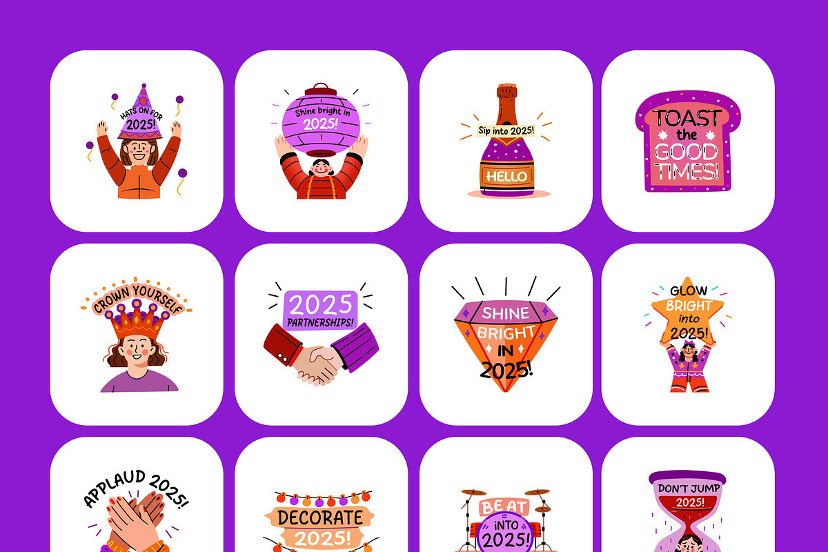 New Year Stickers Collection, an Emoji Icon by Creative Stall (Photo 7 of 9)