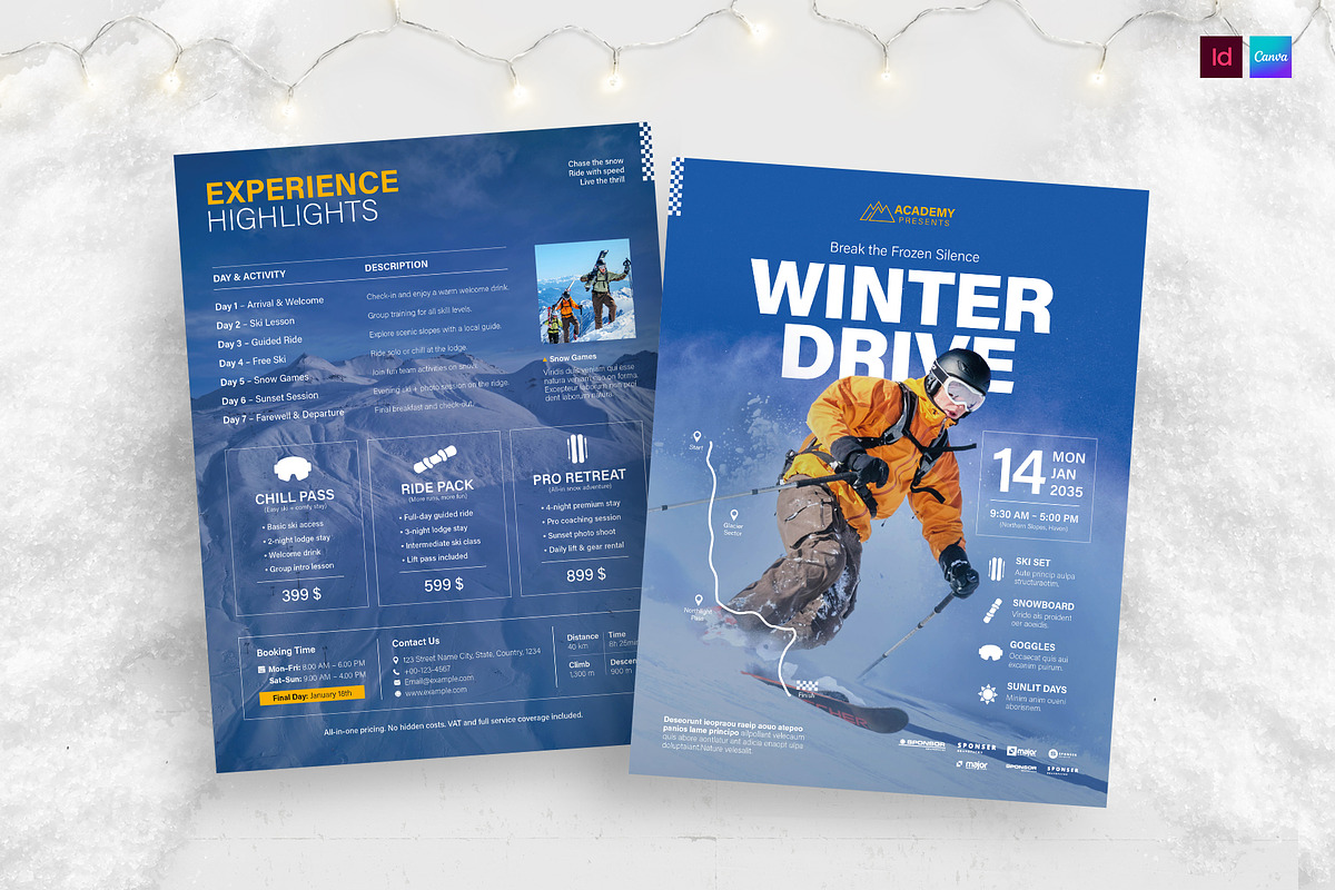 Winter Ski Flyer Template, a Flyer Template by BrandPacks (Photo 2 of 5)