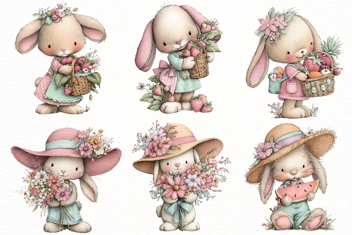 whimsical summer bunny, an Illustration by Designworld (Photo 2 of 6)