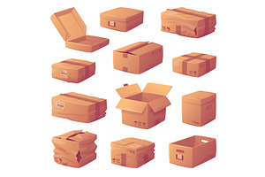 Cardboard Box as Paper Packaging, an Object Illustration by TopVectors