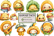 Kawaii Taco Clipart Bundle, an Illustration by Pixels.Craft (Thumbnail 1 of 7)