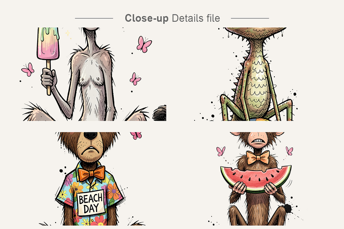 Quirky Summer Animals PNG, an Illustration by Artnoy (Photo 4 of 8)