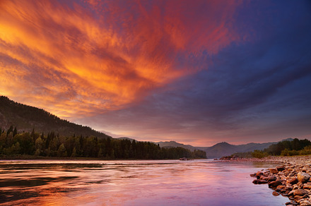 Colorful sunset stock photo containing red and sky, a Nature Photo by Shop Name