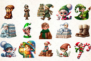 Christmas Elf Clipart, an Illustration by DreamCafeArt (Thumbnail 4 of 5)