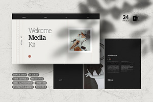 Welcome Media Kit PowerPoint, a Presentation Template by White Graphic
