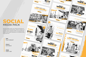 Gym social media post template