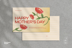 Floral Mothers Day Greeting Card, a Card Template by Neermana