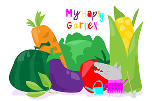 Cute Cartoon Wolf standing with, an Animal Illustration by Maria Starus