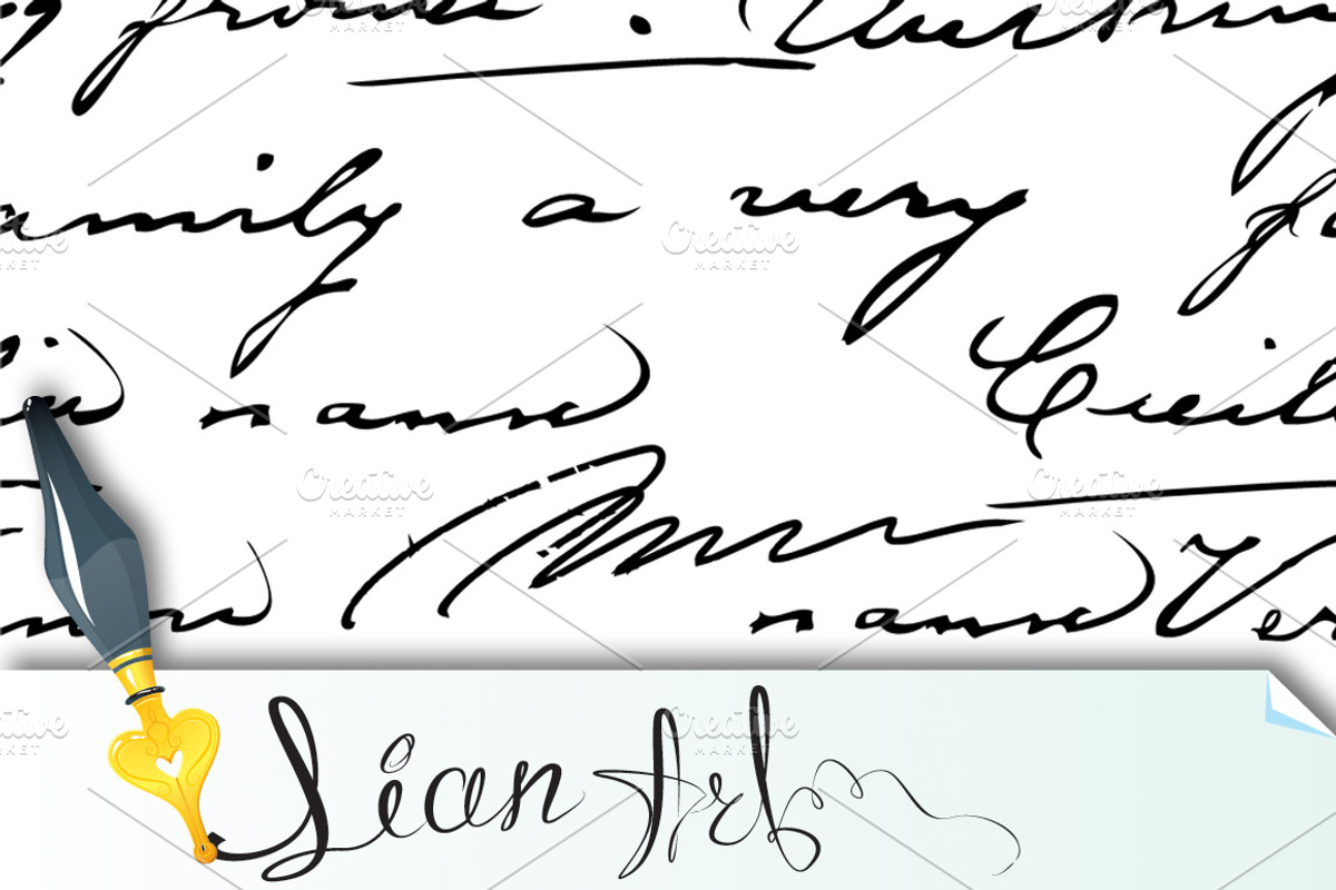 Seamless patterns with handwriting