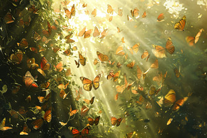 A group of butterflies gracefully fl, a Photo by Iftikhar Alam
