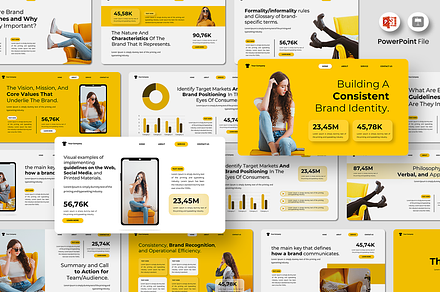 Brand Guidelines PowerPoint Template, a Presentation Template by Iqsiart Studio