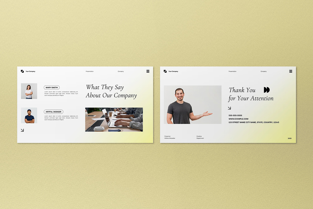 Yellow Modern Pitch Deck PPT, a Presentation Template by graphicook