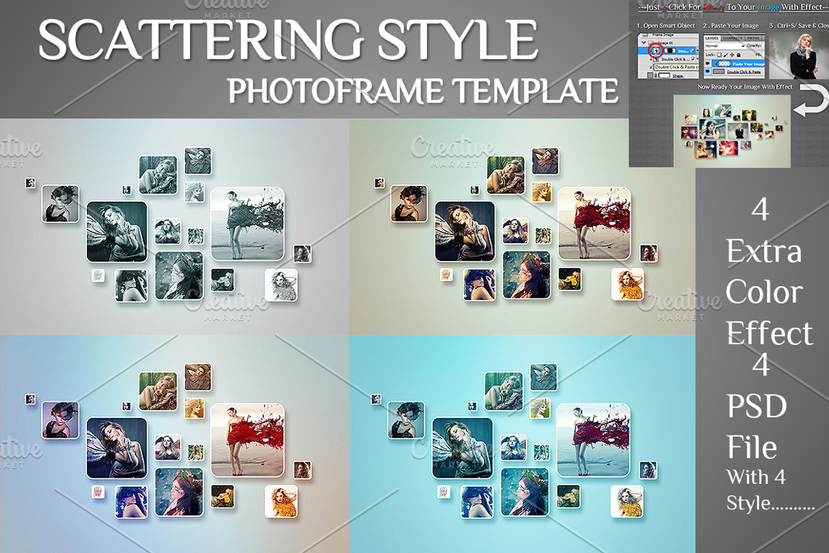 Scattering Style Photo Template, a Texture Graphic by MithunLekson (Photo 7 of 8)
