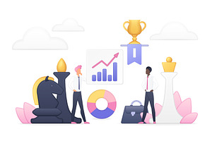 Business competition strategy chess, a Person Illustration by Lemberg Vector