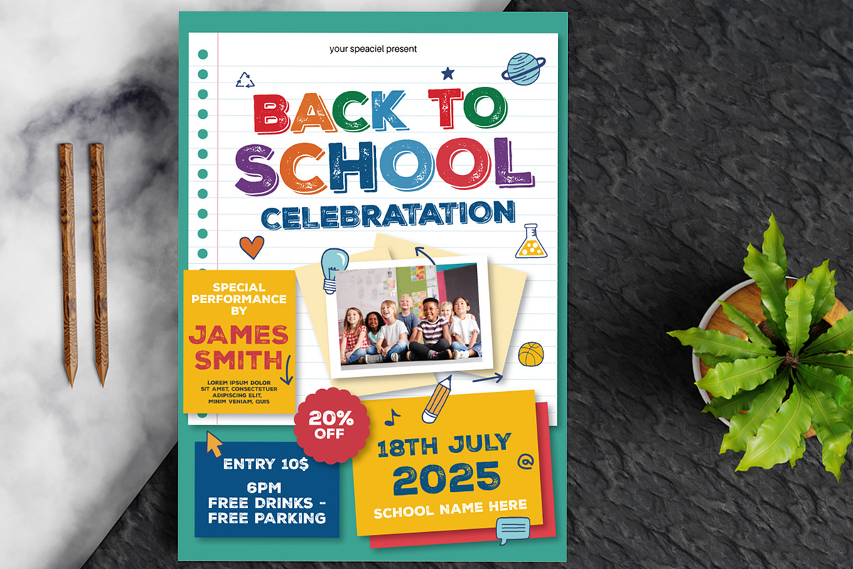 Colorful Back To School Flyer, a Brochure Template by MightyDesign (Photo 2 of 5)