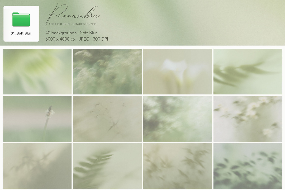 PENUMBRA Soft Green Blur Backgrounds, a Background Graphic by alonahaidash (Photo 11 of 15)