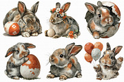 Watercolor Rabbit Clipart, an Illustration by Libby Wishes (Thumbnail 4 of 4)