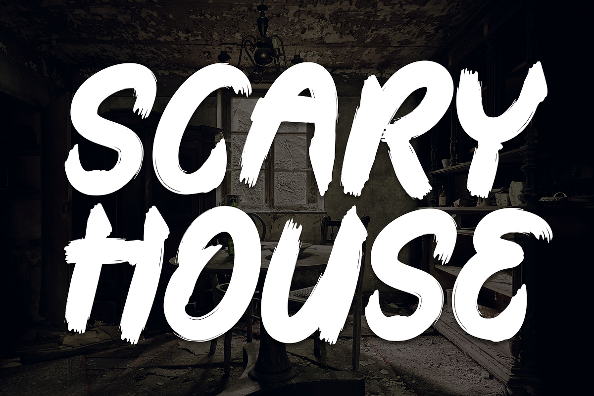 Scary House | Script Font, a Script Font by Scratchones (Photo 1 of 8)