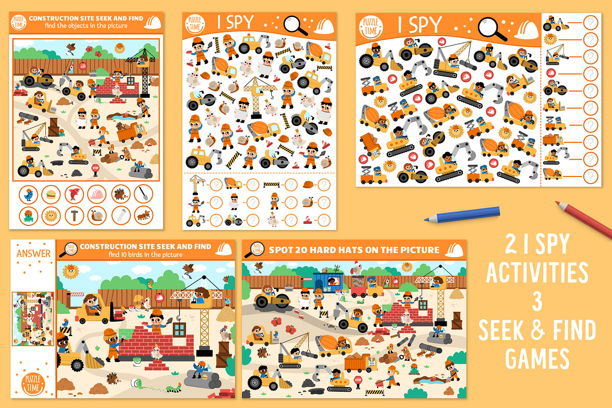 Construction site games for kids, an Education Illustration by Lexi Claus
