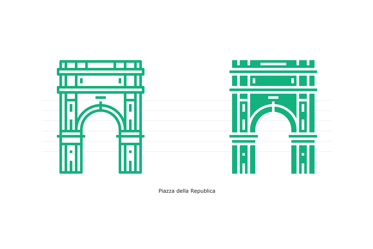 Landmarks of Italy - Florence, an Outline Icon by Jozsef Balazs-Hegedus (Photo 4 of 7)