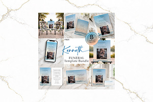 Funeral Bundle Canva FR011, a Stationery Template by TyphoonStudio