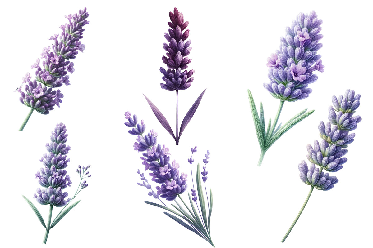 Watercolor lavender Clipart, an Illustration by Designworld (Photo 2 of 5)
