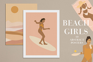 Beach Girls Abstract Posters