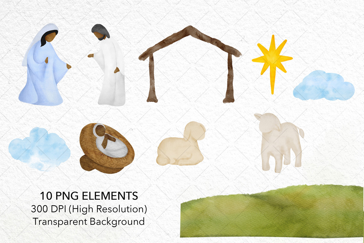 Christmas Nativity Scene Black, an Illustration by NancyDzines (Photo 2 of 3)
