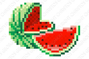 Watermelon Pixel Art 8 Bit Icon, a Food Illustration by Christos Georghiou