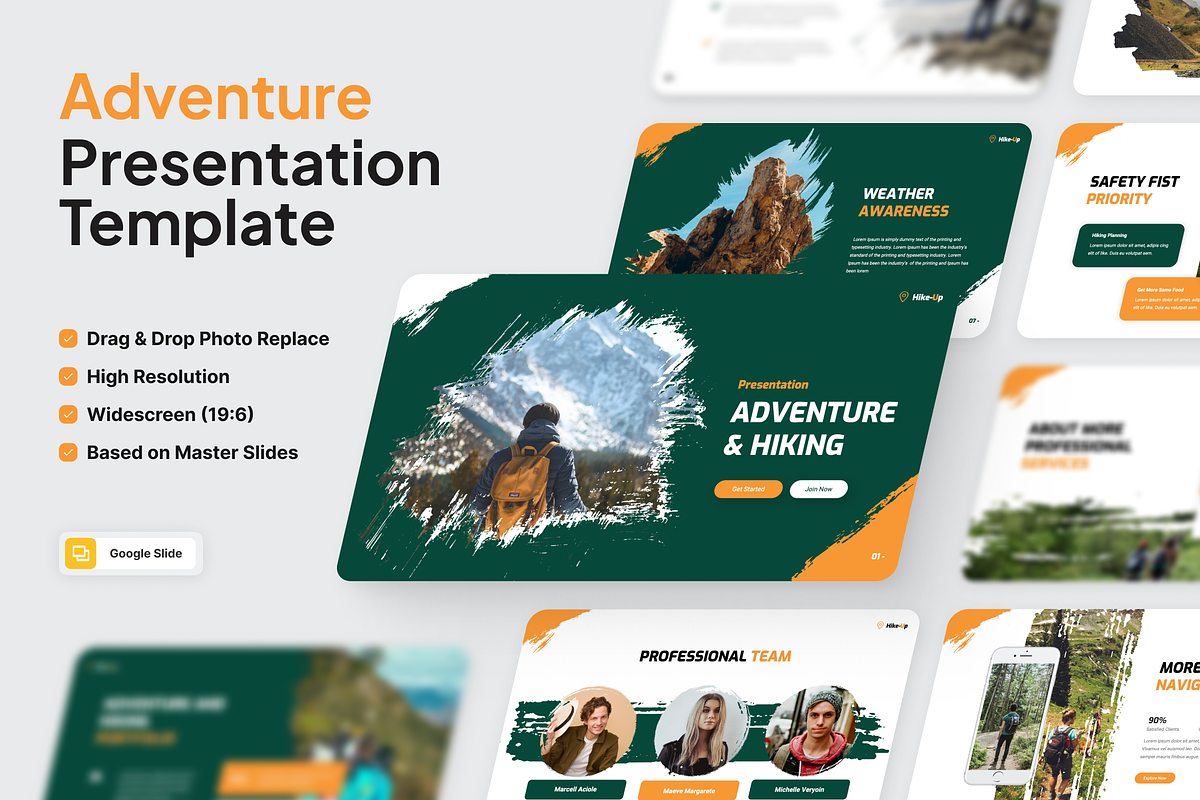 Adventure & Hiking Google Slide, a Presentation Template by SquidPixey (Photo 1 of 6)