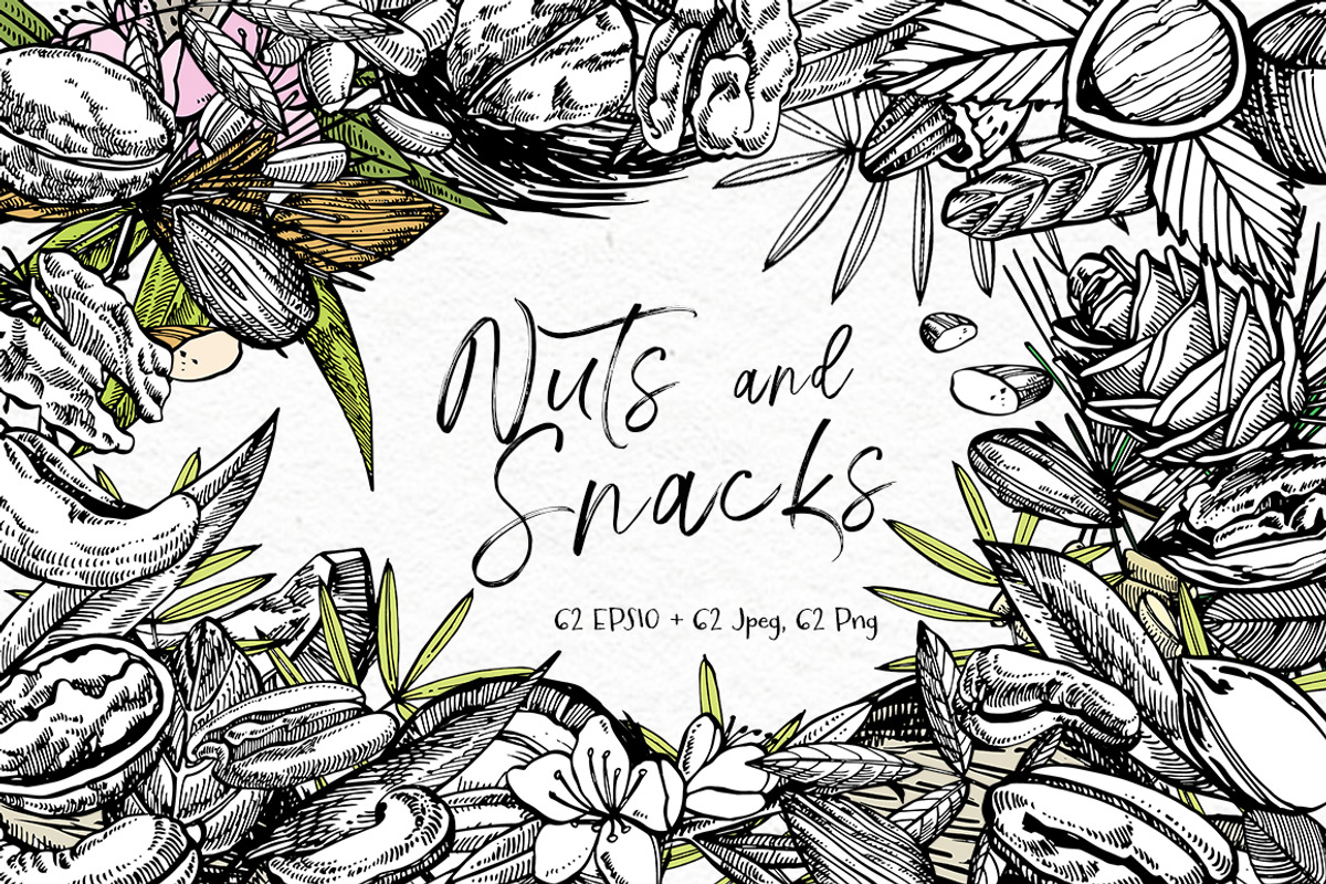 Nuts and snacks, a Food Illustration by Ann Astro (Photo 2 of 24)