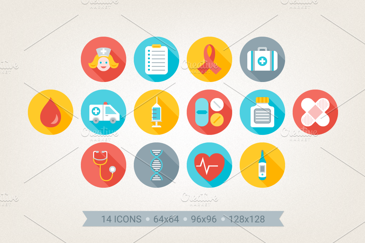 Round medical icons, an Icon by miumiu