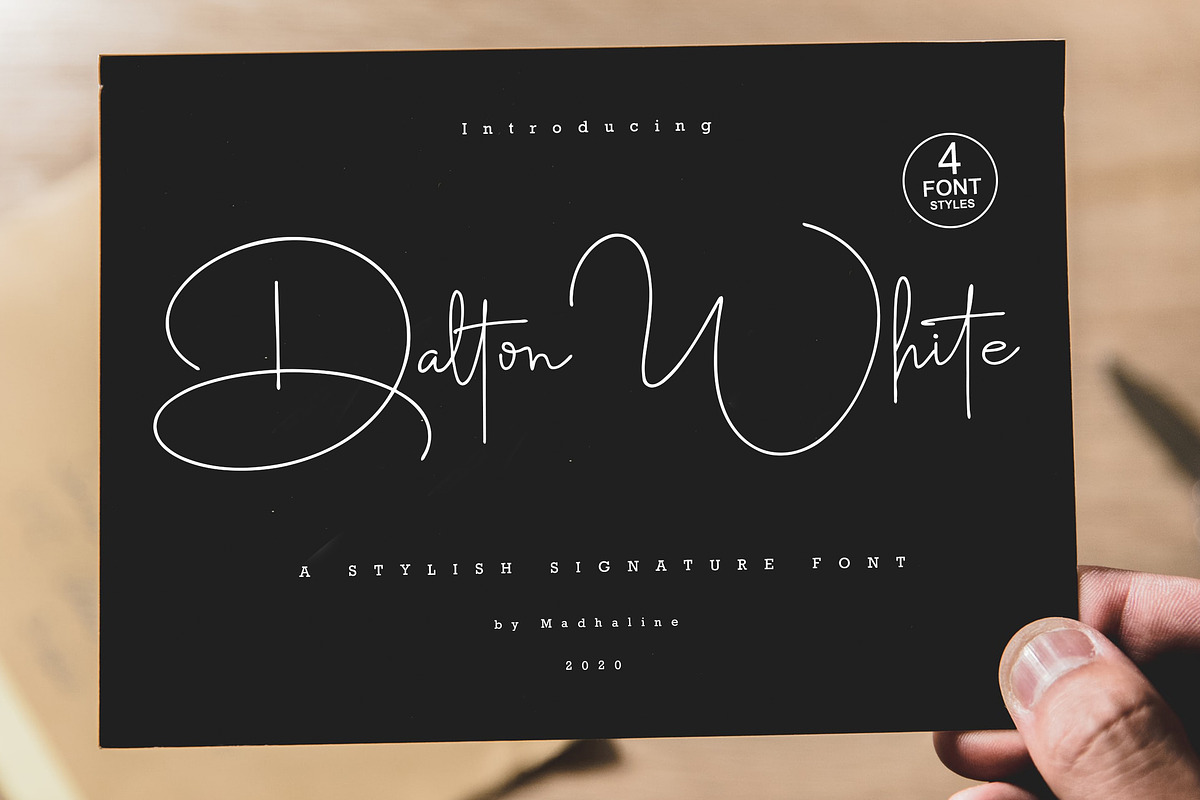 Dalton White 4 Font Style, a Script Font by Madhaline Studio (Photo 12 of 12)